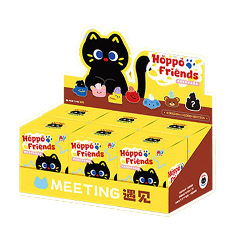 Соблюдающий стиль Xiaohongshu Hoppo Friends встречает кристаллическую подлинную слепую коробку в тренде настольные дофаминовые украшения