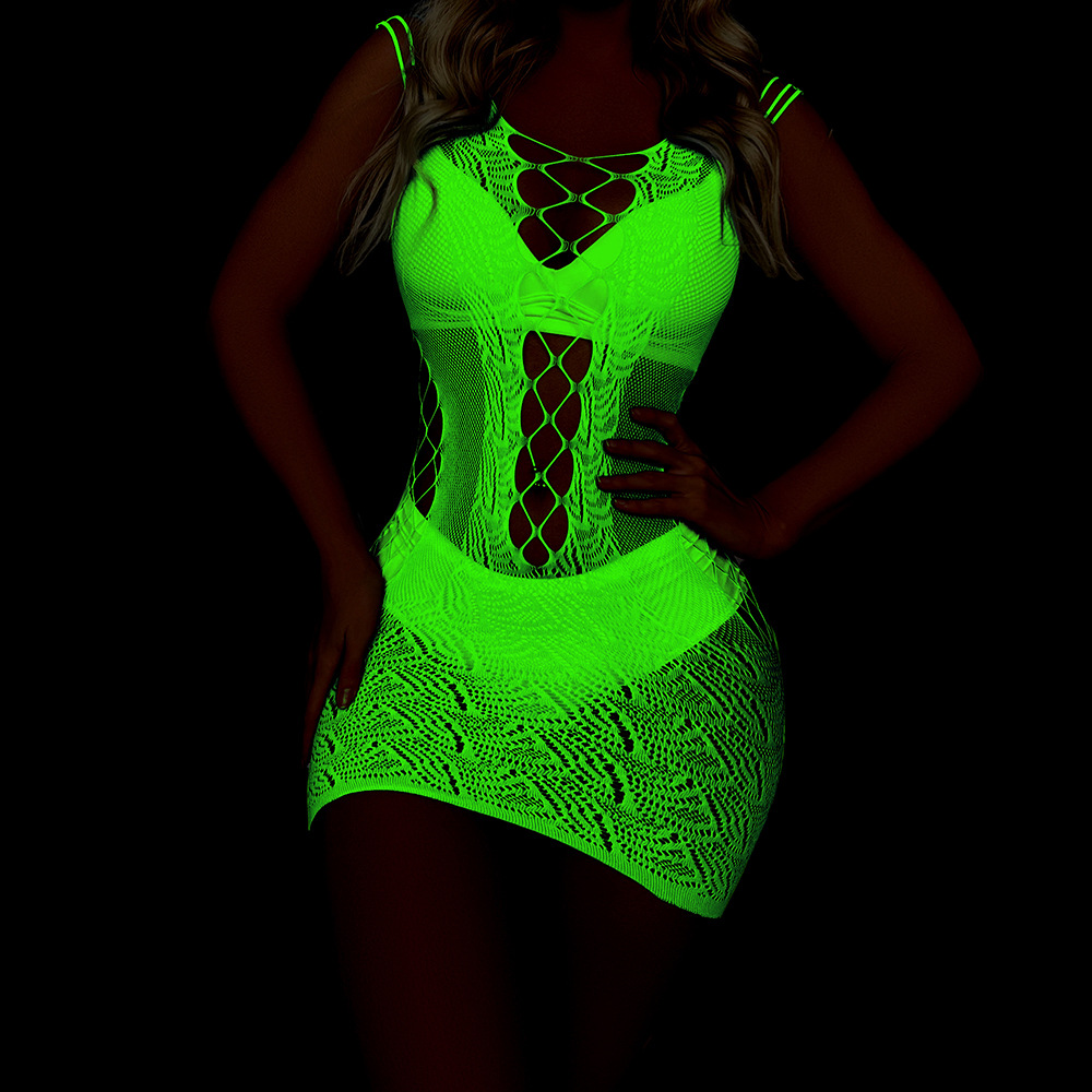 Intimo da notte sexy e sottile da donna in nylon ad alto contenuto di nylon, leggero e traspirante, con reggicalze._voghion.com