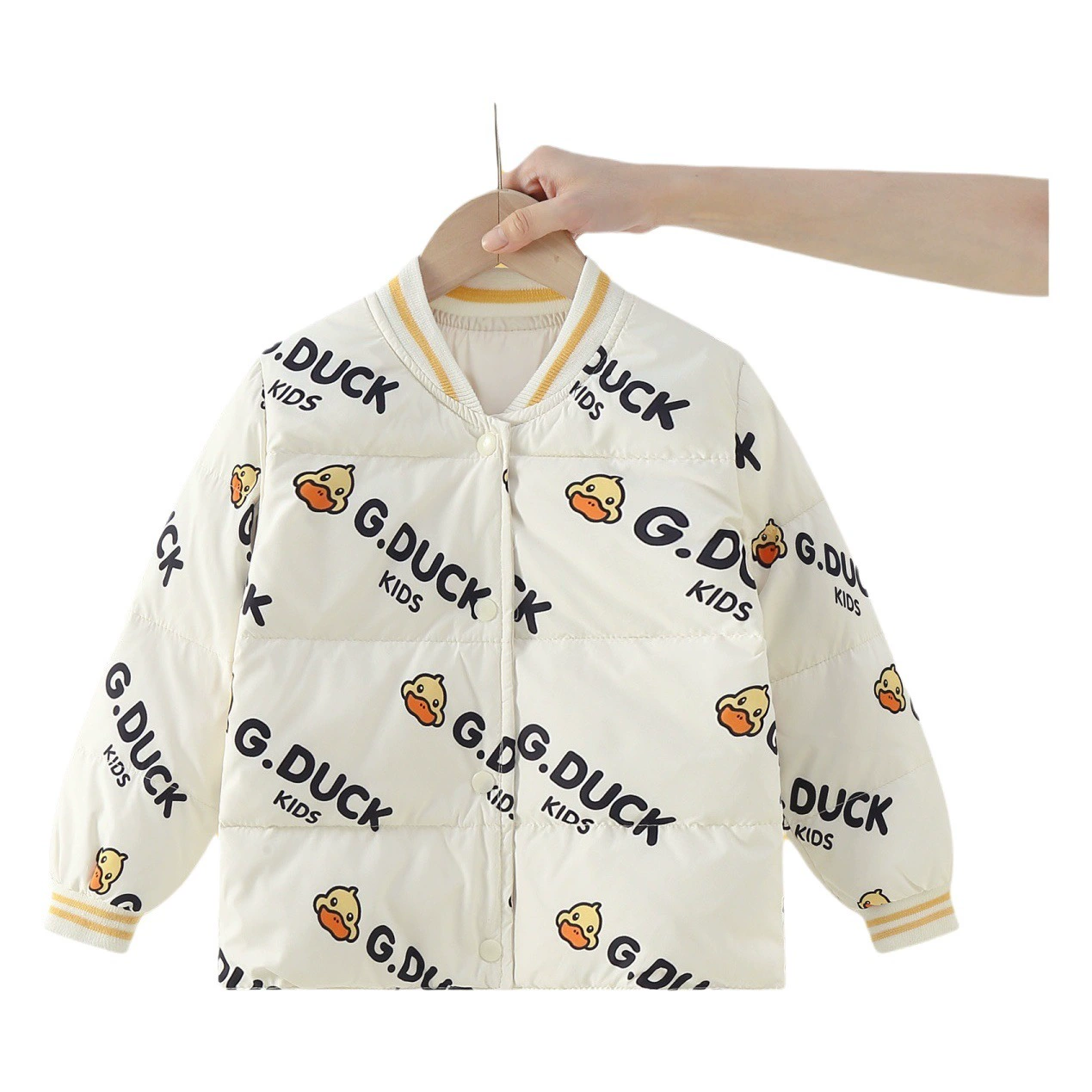 Детский пуховик "Желтая Утка", пуховик для мальчиков и девочек, подкладка, детская теплая осенне-зимняя Двусторонняя школьная форма, артефакт