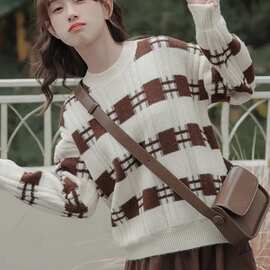 甜美奶乖系穿搭加厚毛衣女秋冬季2024新款春秋打底内搭上衣小个子
