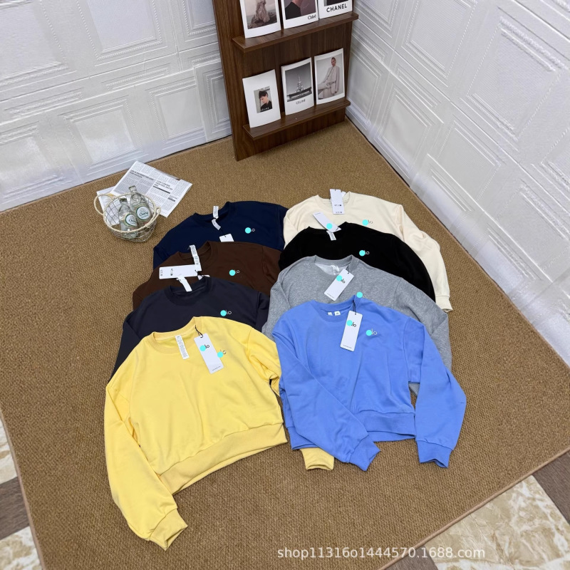 Al Yoga Style Casual Pullover Sweatshirt|Short Waist-Cinching Style ✅ The Terry Fabric Is Comfortable and Skin-Friendly. ✅ 10 Colors Available in Stock Al Yoga Style Casual Pullover Sweatshirt|Short Waist-Cinching Style ✅ The Terry Fabric Is Comfortable and Skin-Friendly. ✅ 10 Colors Available in Stock