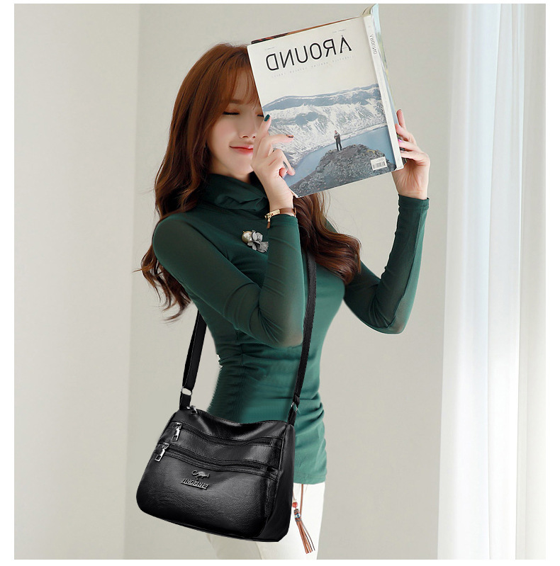 High 2024 new multi-layer women's soft leather with large capacity and good quality single shoulder diagonal cross bag_voghion.com