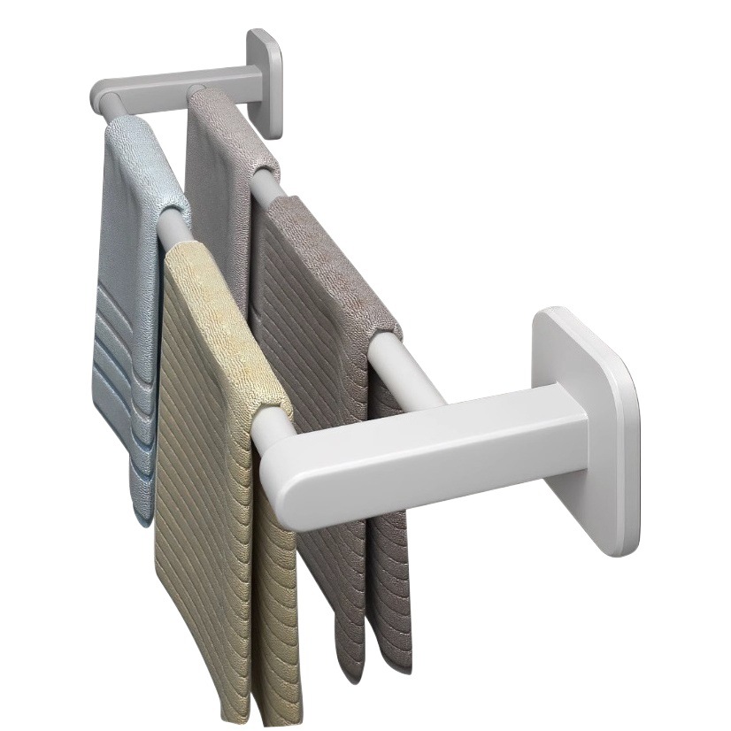 Toallero ponche libre baño doble barra colgante de pared Barra de Toalla baño sola barra de almacenamiento de rack inodoro estante de inodoro