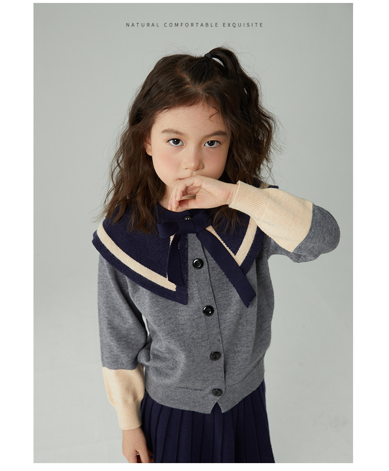 Preppy Style Color Block Polyacrylonitrile Fiber Girls Clothing Sets display picture 3