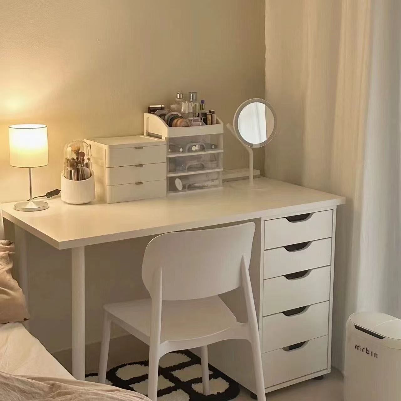 Double Desk Bedroom Study Desk Office Desk Home Student Desk Ins Same Style Computer Desk Drawer Table