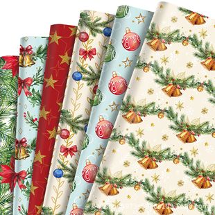 Wz075 Christmas Bell Pine Branch Gift Decorative Paper Party Gift Box Decorative Outer Packaging