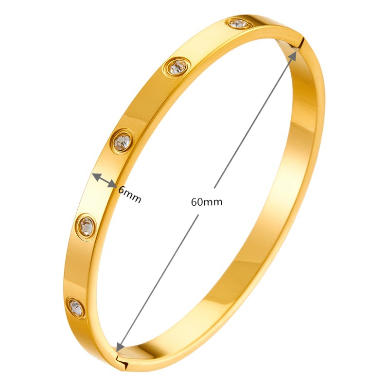 Pulsera de titanio Pulsera de acero inoxidable Pulsera de uñas de galvanoplastia de pulido artificial de alta gama de acero de titanio transfronterizo pulsera de uñas de acero inoxidable de joyería simple de las mujeres