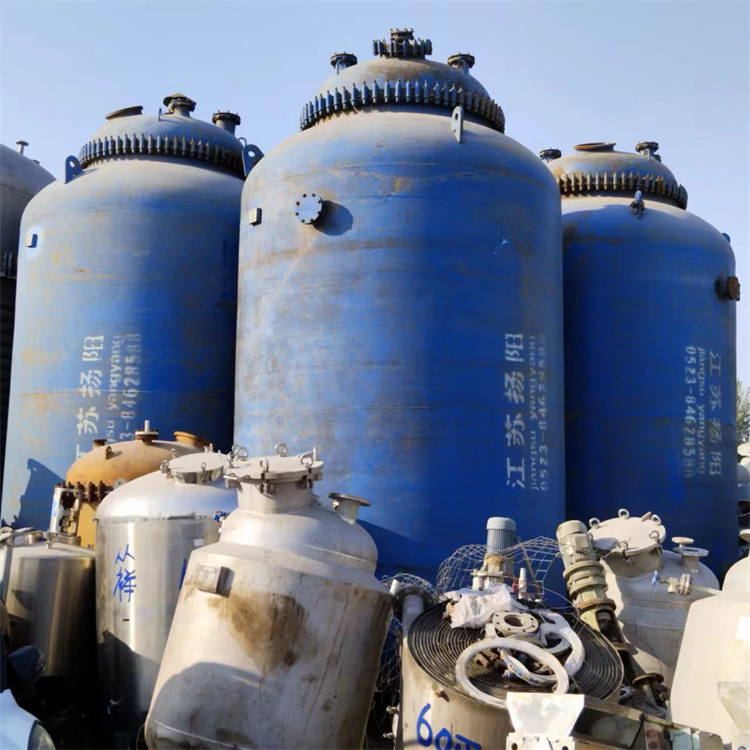 二手江苏扬阳搪瓷反应釜 化工结晶釜 机械密封常压开式夹套通蒸汽