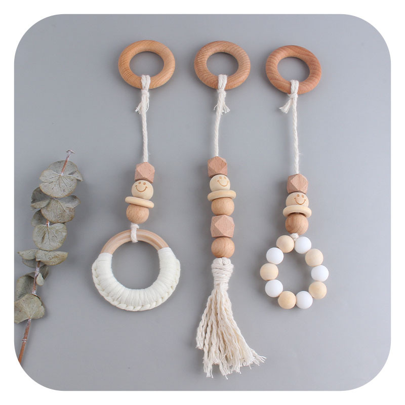 DIY bebé creativo algodón tejido molar juguetes nuevo Smiley haya hilo de algodón mordedor decoraciones de la habitación de los niños