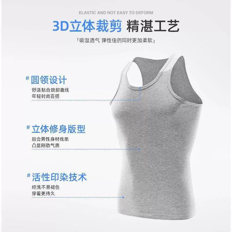 Sleeveless T-Shirt Vest, Plus Size, polyester or cotton, breathable summer casual (2XL–4XL available)