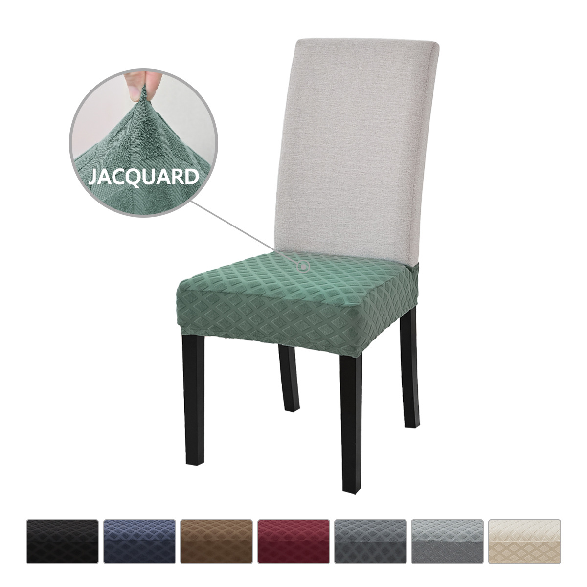 Transfronterizos sólidos elásticos jacquard diamante doble taburete elástico cubierta de silla de hotel polvo taburete cubierta de silla de comedor stock