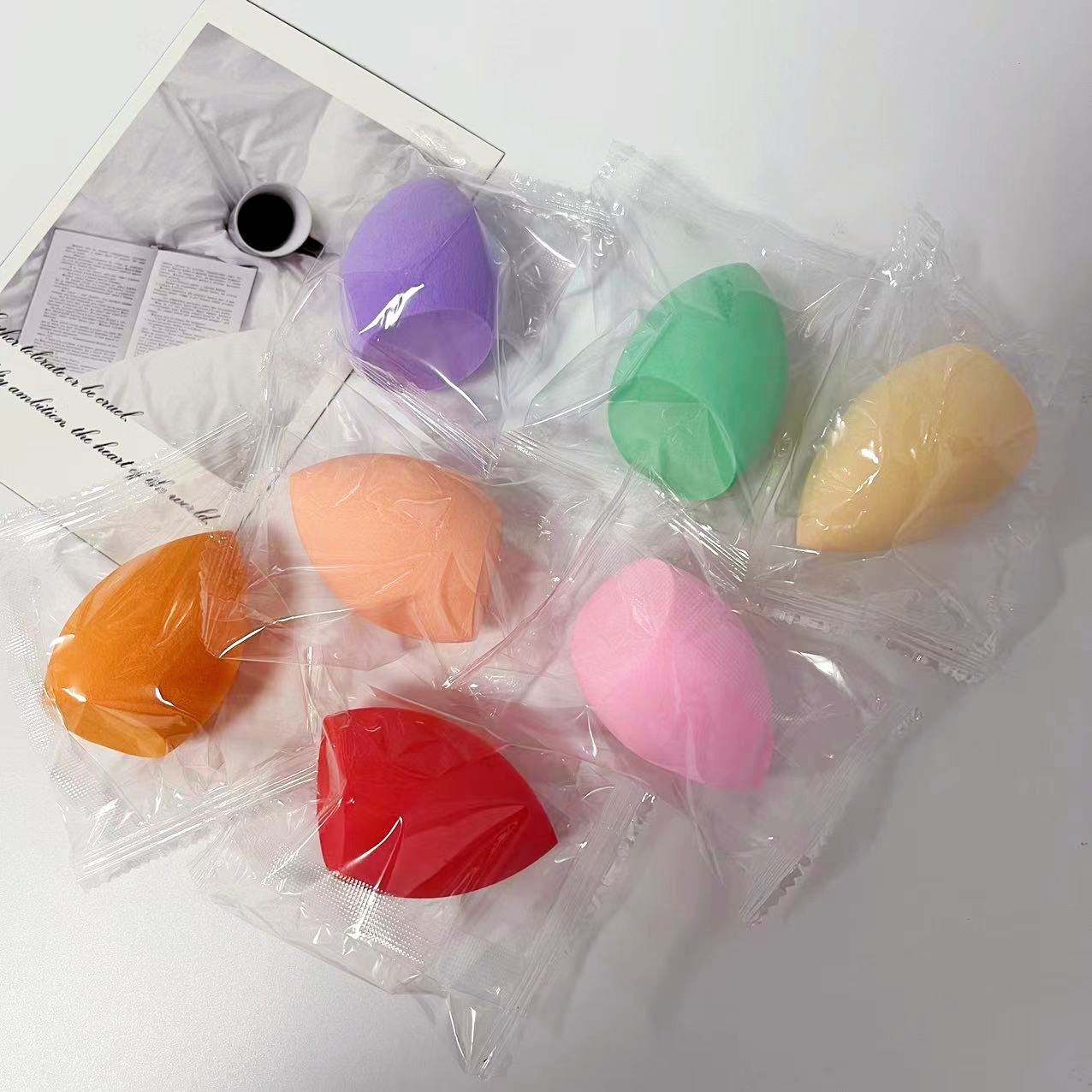 Huevos de maquillaje al por mayor, no comer polvo, secos y húmedos, gota de calabaza, huevos de maquillaje, huevos de maquillaje, esponja de maquillaje, polvo de maquillaje