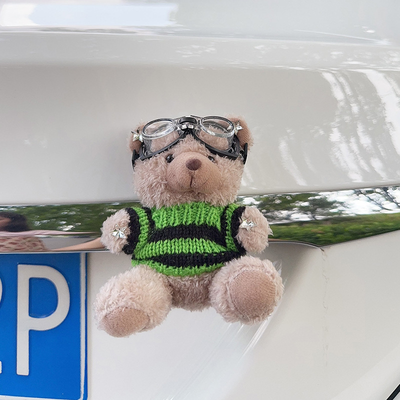 Colgante de cola de automóvil lindo peluche oso muñeca muñeca baúl de automóvil decoración de decoración de motocicleta eléctrica