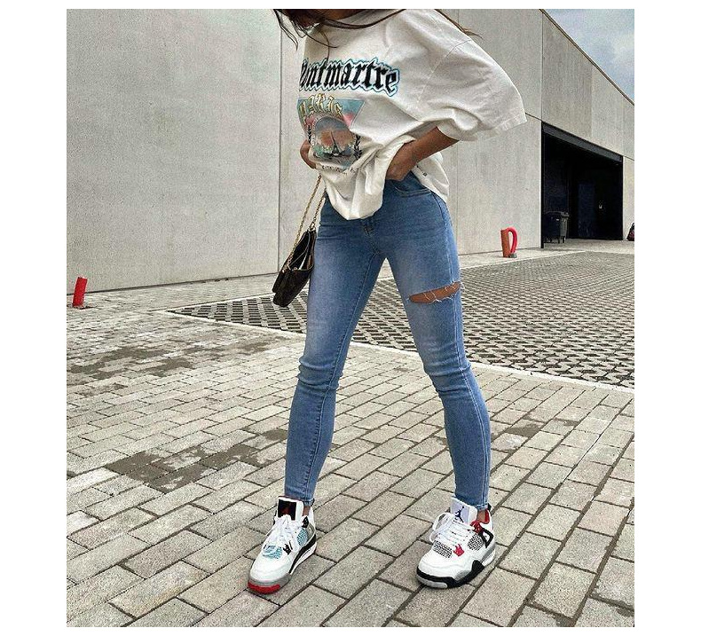 autumn ripped slim stretch jeans nihaostyles wholesale clothing NSJRM81851