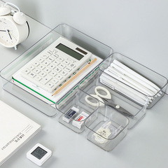 Cosmetics storage box wholesale transparent PET acrylic lipstick skin care products facial mask compartment DIY desktop storage box