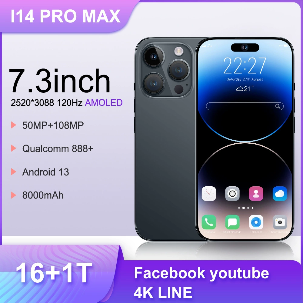 Android-смартфон I14 Pro Max, 16 ГБ + 1 ТБ, глобальные варинты регистрации (EU/US/UK/AU)