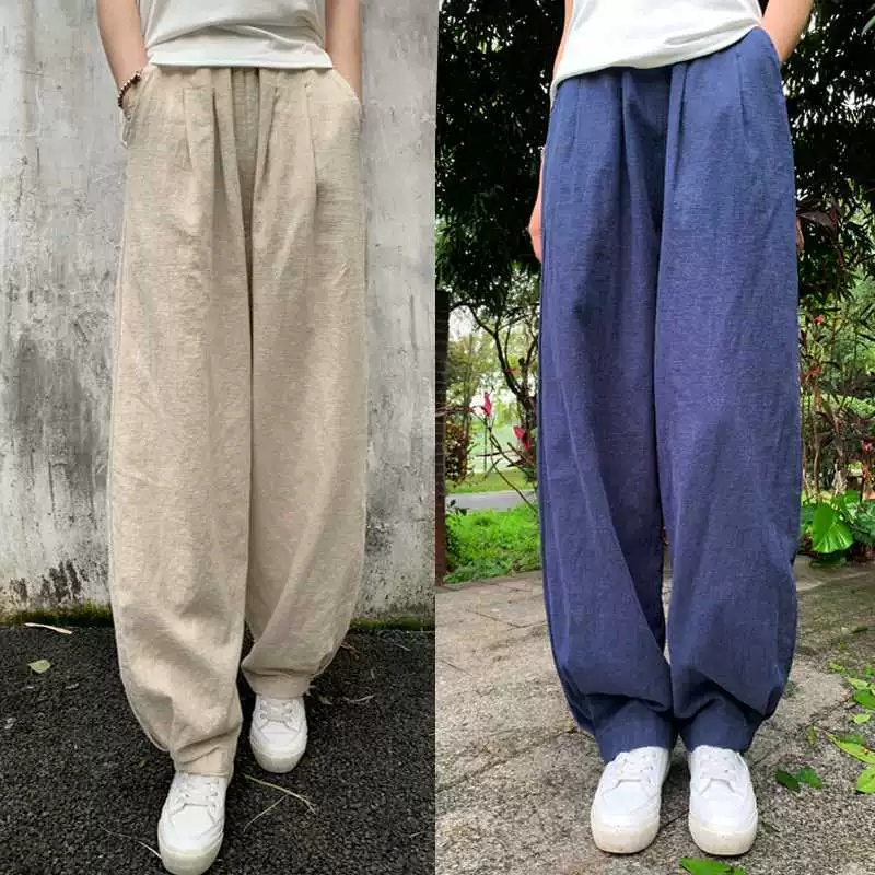 Реальный снимок весенне-летних свободных шароваров большого размера 2025 года, художественных и универсальных повседневных брюк.