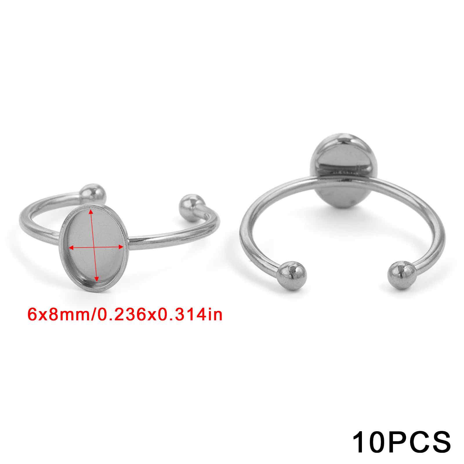 Acero inoxidable color-preservación pulido anillo titular DIY anillo plano anillo superficie horno oro incrustaciones perla apertura anillo titular Accesorios