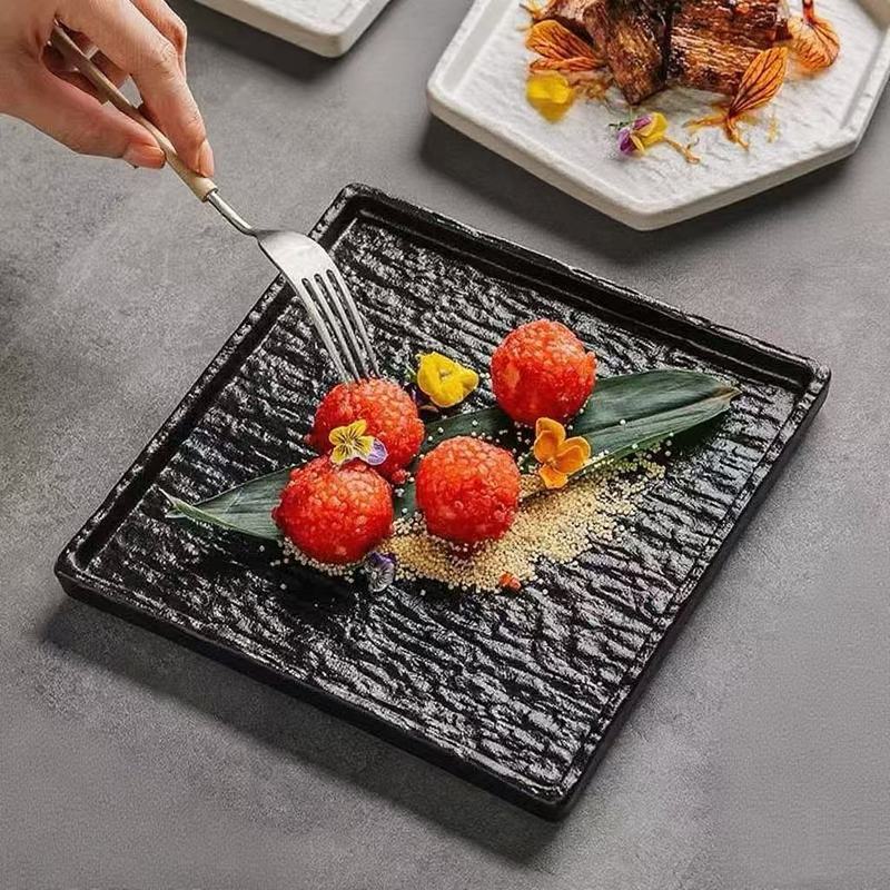 长方形寿司盘子日式商用家用餐具创意陶瓷碟盘饺子盘点心盘烤翅盘|undefined