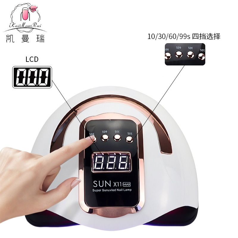 Luz de manicura 360W alta potencia de manicura luz de fototerapia oro rosa anillo decorativo de uñas horneado luz de secado rápido luz de fototerapia transfronteriza
