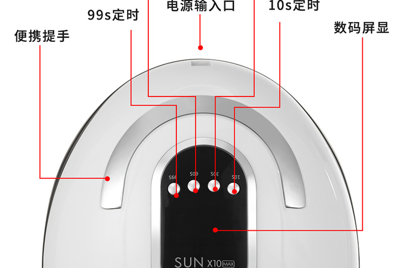 X10MAX Nail Lamp LED Gel Curing Machine UV Light Dryer for Nail Art Salon Supply