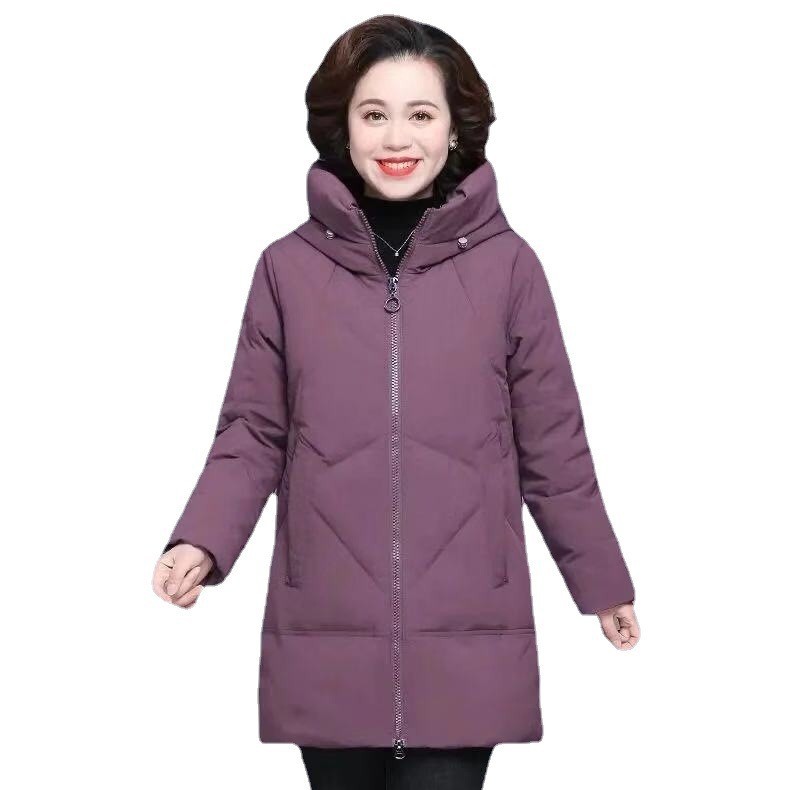 Explosions Middle-aged and Elderly Cotton Clothes Women's Slim-fit Down Cotton-padded Coat Mid-length Women's 2021 Cotton-padded Coat New Style Explosions Middle-aged and Elderly Cotton Clothes Women's Slim-fit Down Cotton-padded Coat Mid-length Women's 2021 Cotton-padded Coat New Style