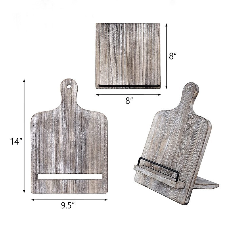 Receta de madera cocina de estilo de país americano perezoso soporte de lectura estantería hoja plana soporte de madera