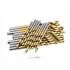Cross-border twist drill set 50PC high-speed steel mini small drill woodworking straight handle metal drilling titanium-plated twist drill