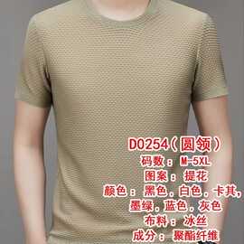 男士时尚圆领短袖针织打底衫2024秋款华夏力扬