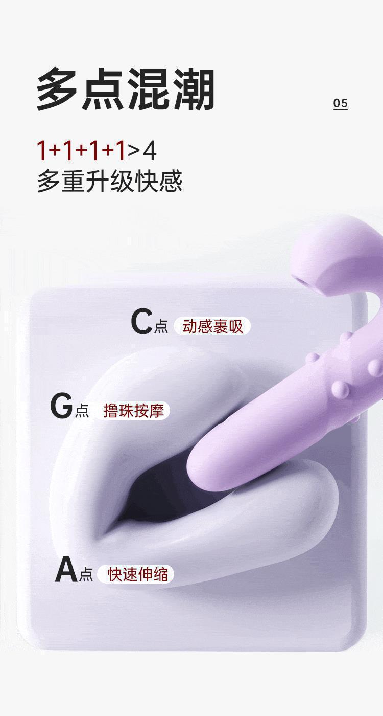 Ji Jinghong Bead Stick Telescopic Sucking Vibrator in Purple ABS and Liquid Silicone — detail image 17