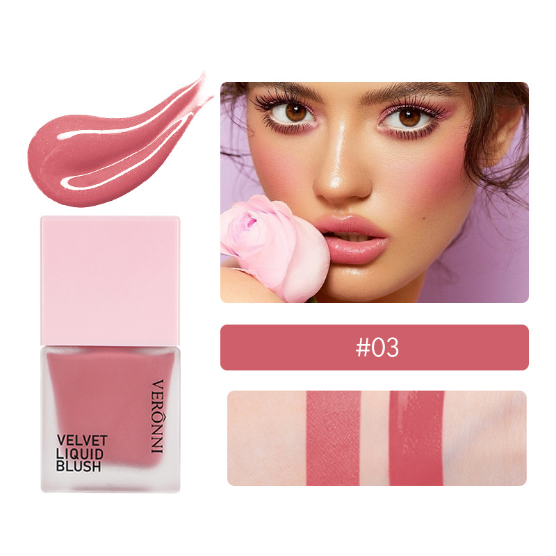 VERONNI 10ML liquid blush long-lasting color non-fading waterproof blush natural moisturizing rouge blush