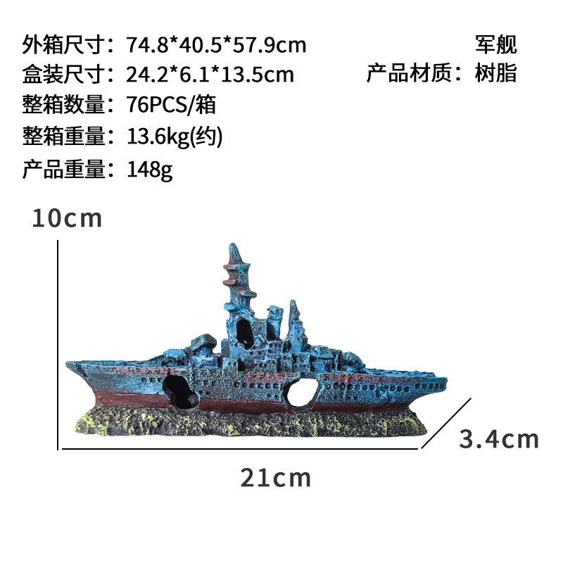 Naufragio de resina de simulación