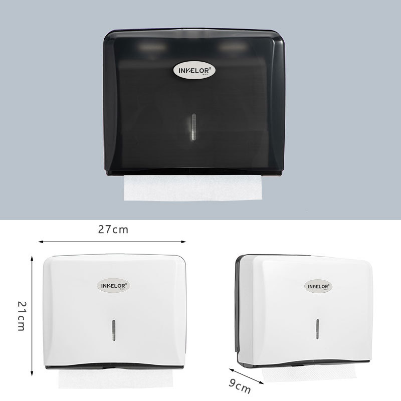 Caja de papel higiénico montada en la pared comercial sin perforaciones, baño transparente, presión para el hogar, desbloqueo, caja de extracción de papel de gran capacidad