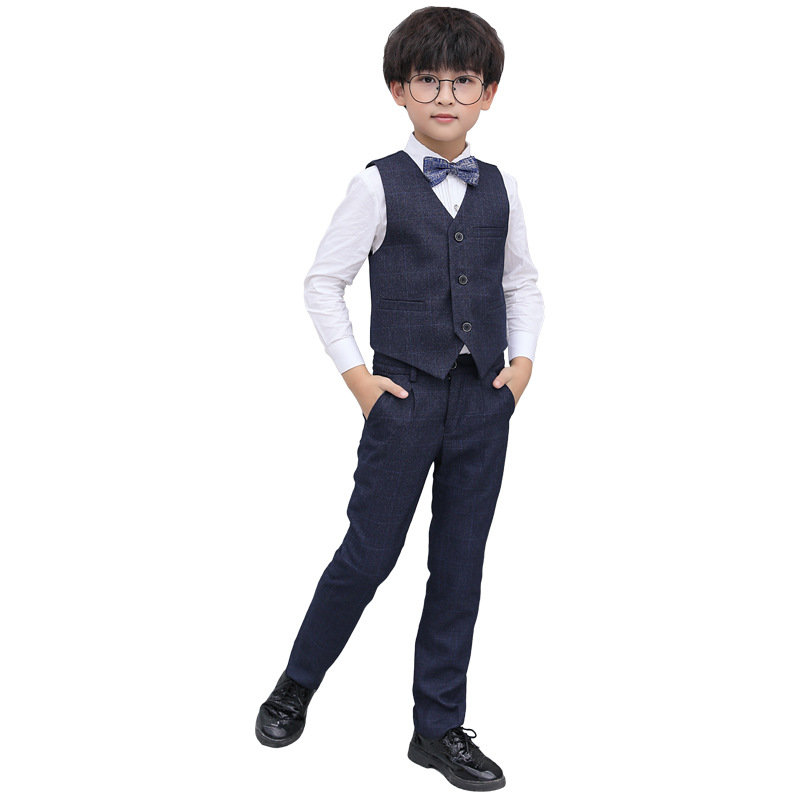 Vestido de niño chaleco niño traje flor niña anfitrión niños chaleco traje rendimiento Big Boy piano traje