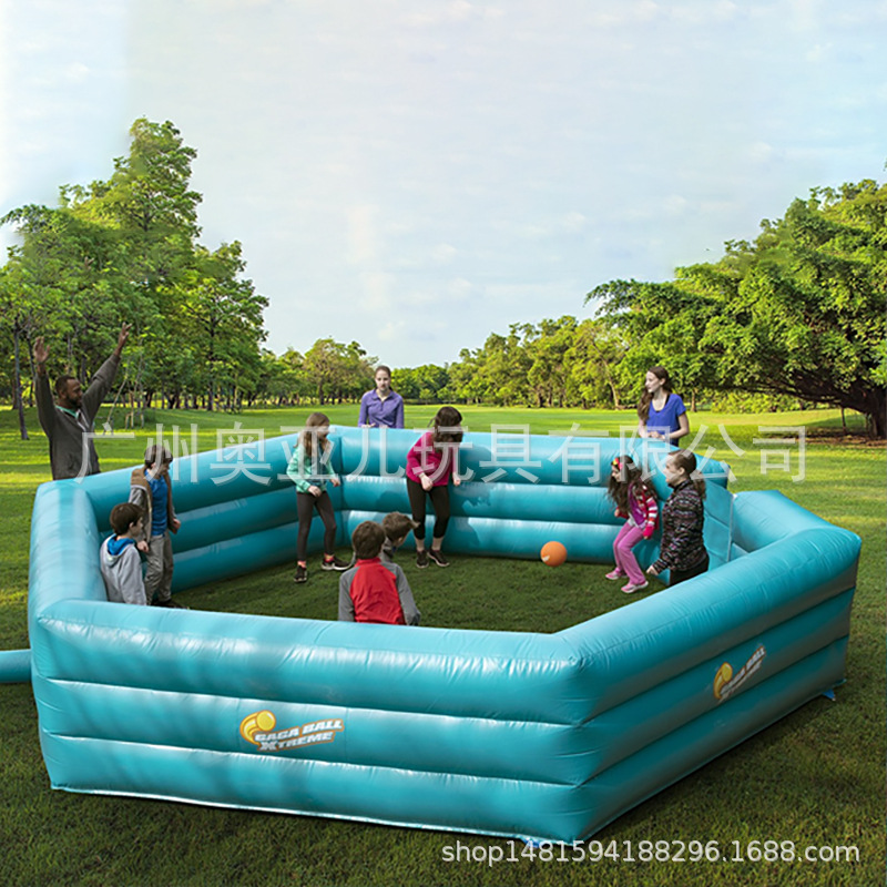 定制趣味运动亲子活动游戏儿童充气六边形足球池gagapit围栏厂家