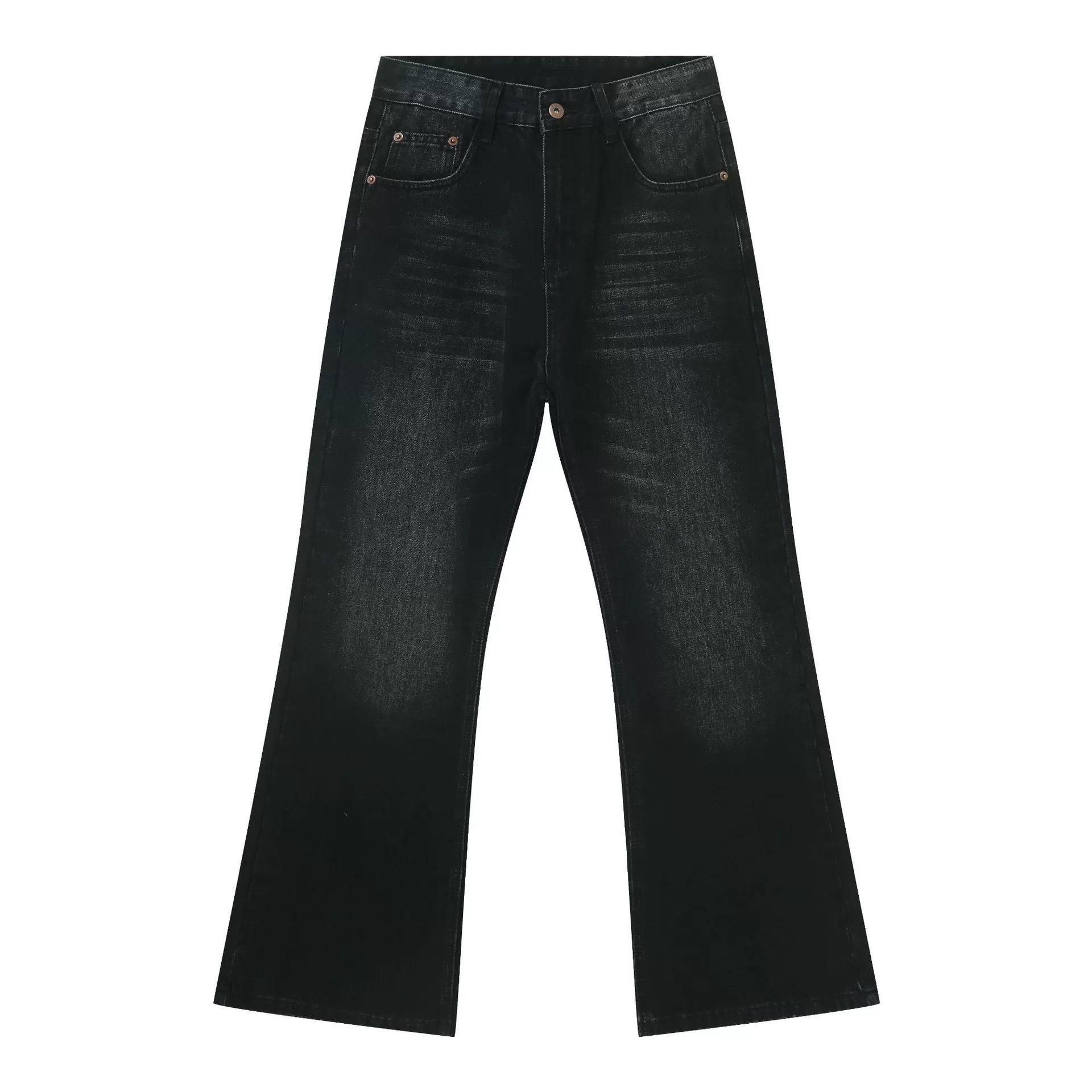 EF JEANS|Четыре сезона новый стиль Гонконг VIbe простой стиль легкий отблеск свободные выстиранные джинсы