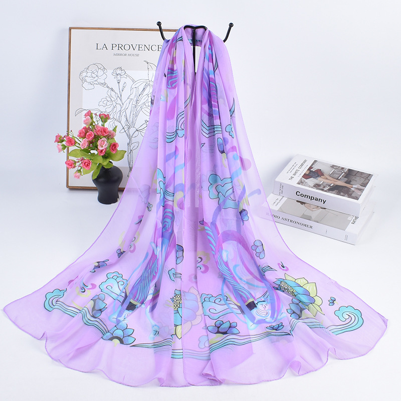 Elegant shiffon breathable thin scarf