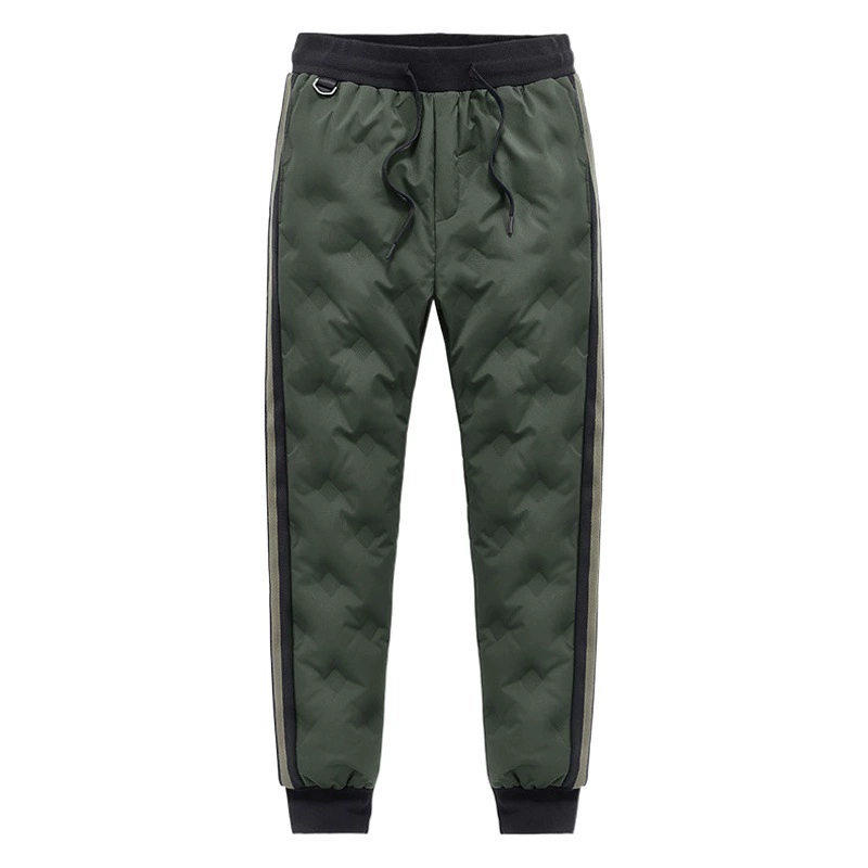 Пуховые брюки мужские зимние белые утиные пуховые повседневные длинные брюки утолщенные теплые брюки-корсеты модные наружные спортивные хлопчатобумажные брюки