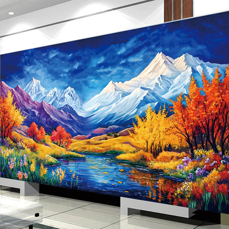 2025新款十字绣富山富水风景画客厅大幅风景丰收满绣手工自己线绣