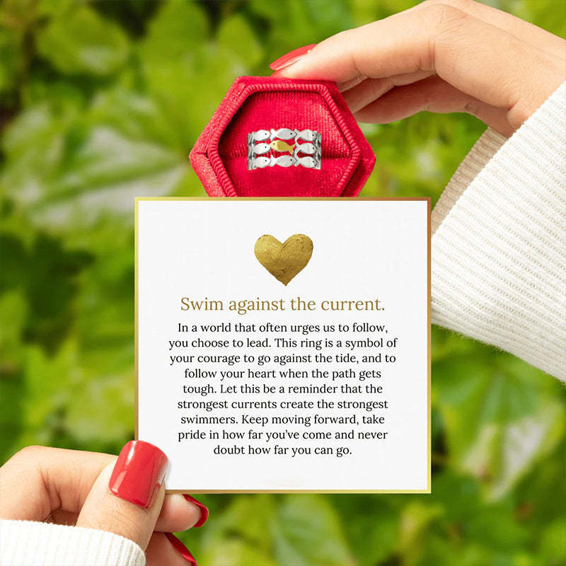 Cross-Border New Jewelry Simple Forest Style Personalized Two-Color Fish Ring Opening Creative Sweet and Cute Little Fish Ring
