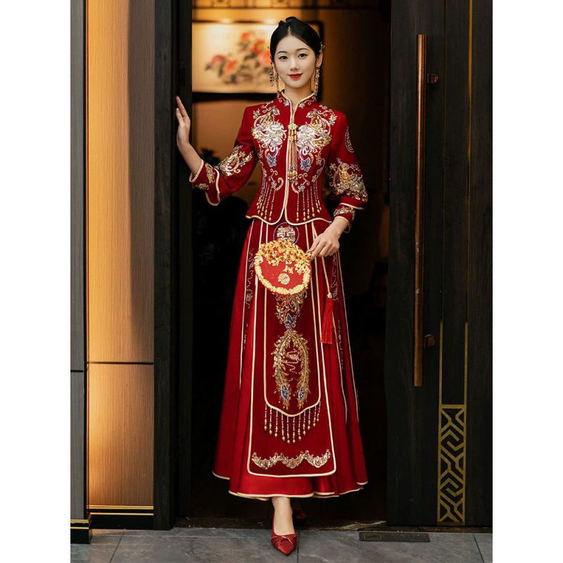 Свадебный костюм Свадебное платье 2023 новый китайский стиль свадебный тост