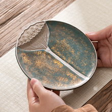 陶瓷復古果碟水果盤干果盤中式創意家用茶點盤點心盤托盤供佛果盤