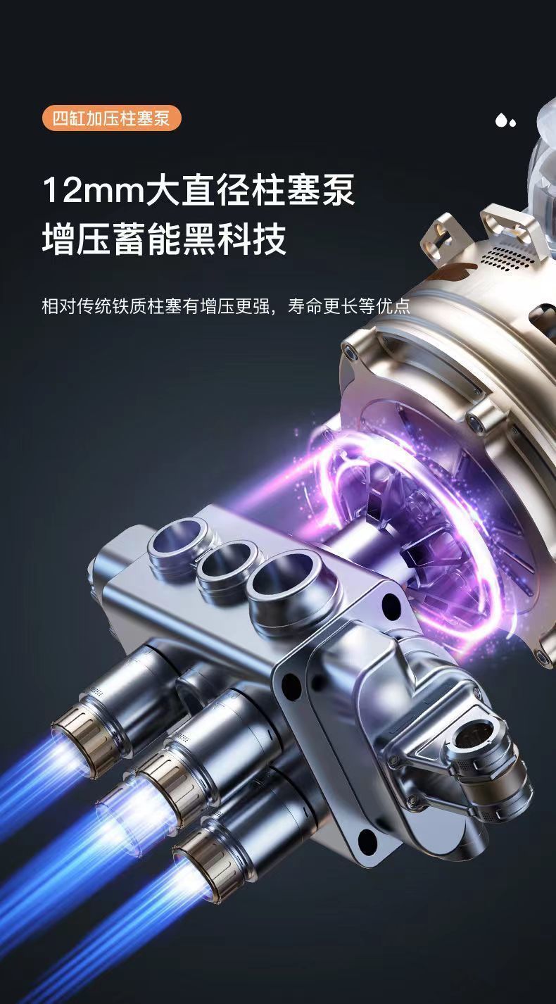 Car Wash Water Gun Electric Car Washing Machine Charging Grab Portable Cleaning Gun Household Lithium Battery High Pressure High Power Dual Drive