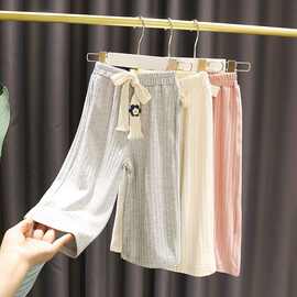 1-5岁女宝宝超软冰丝休闲裤3女婴儿童夏季新款女童垂感直筒抖抖裤
