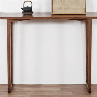 New Chinese-style Black Walnut Solid Wood Entrance Table Nordic Light Luxury Extremely Narrow Entrance Table Wall-side Table Table for Cushion