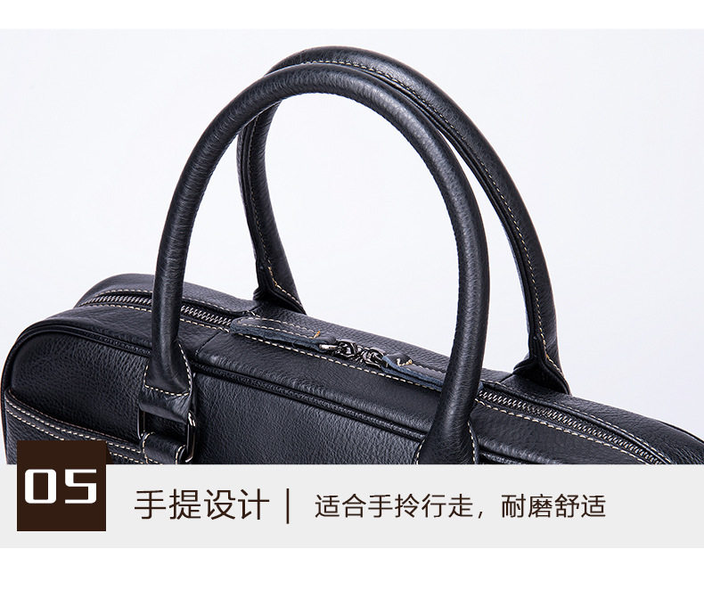 Túi công sở da bò thật dành cho nam, cặp tài liệu đựng laptop 14 inch, túi xách tay kiêm đeo chéo — 9879-2 dây kéo đơn nhỏ màu be đen (38*27*7cm), Dây kéo Đôi Lớn 9879 dây màu đen trắng (41*31*10cm), Dây kéo đôi nhỏ 9879 dây màu đen trắng (38*29*9cm) chi tiết 25