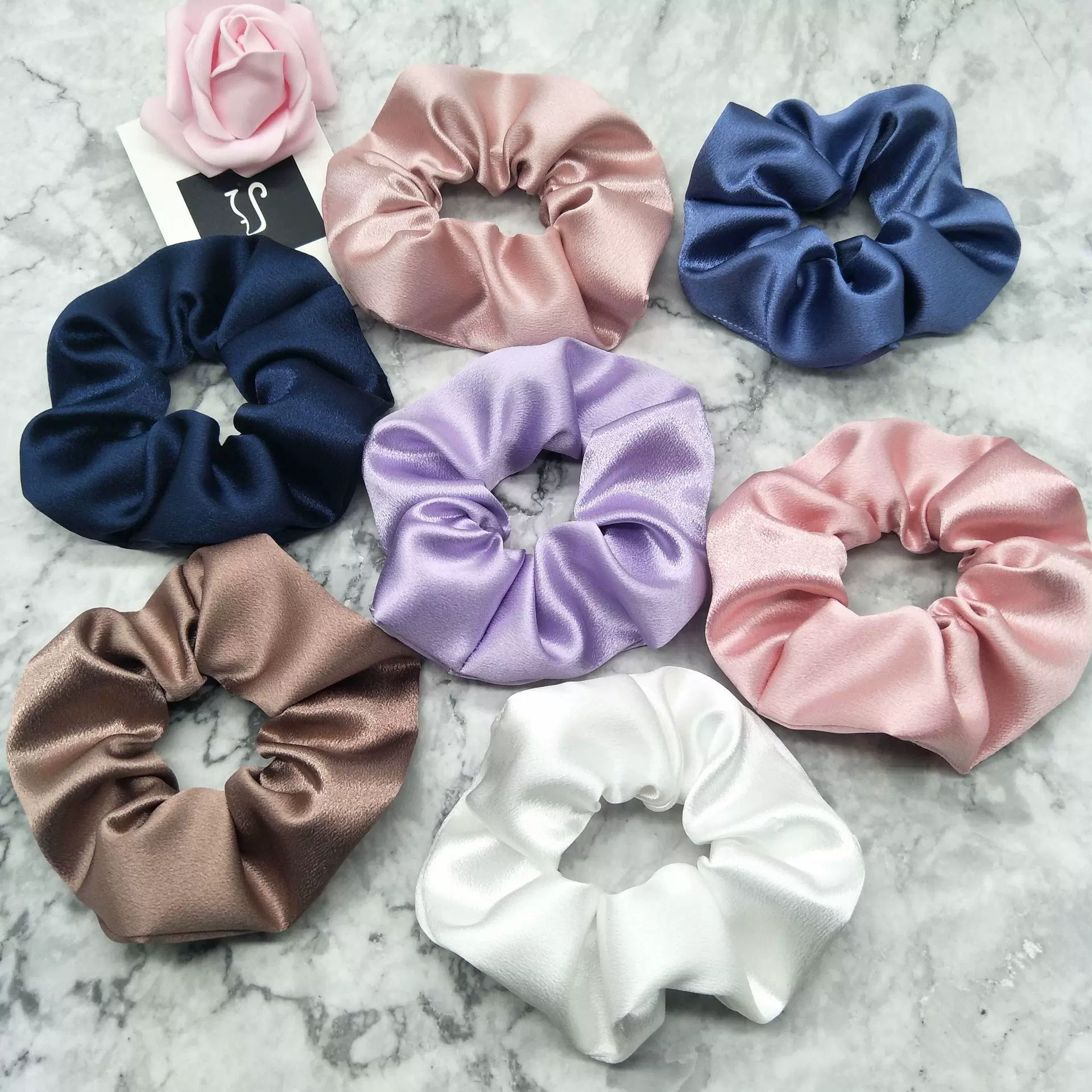 新款女扎头发头饰儿童发带 气质简约纯色缎面大肠圈发圈 发饰批发