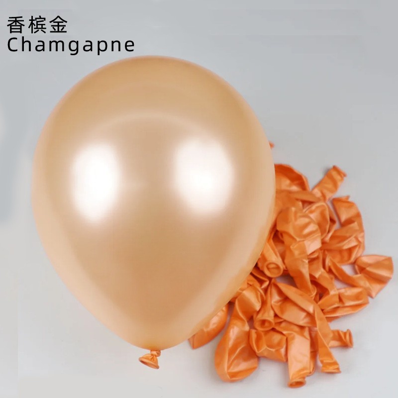 Popular champán oro redondo globo de látex boda decoración de la habitación suministros fiesta de cumpleaños centro comercial actividad diseño