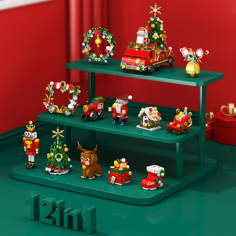 新品クリスマス祝日プレゼントサンタクロースクリスマスツリー互換レゴモデル合わせ積み木ブラインドボックス玩具|undefined