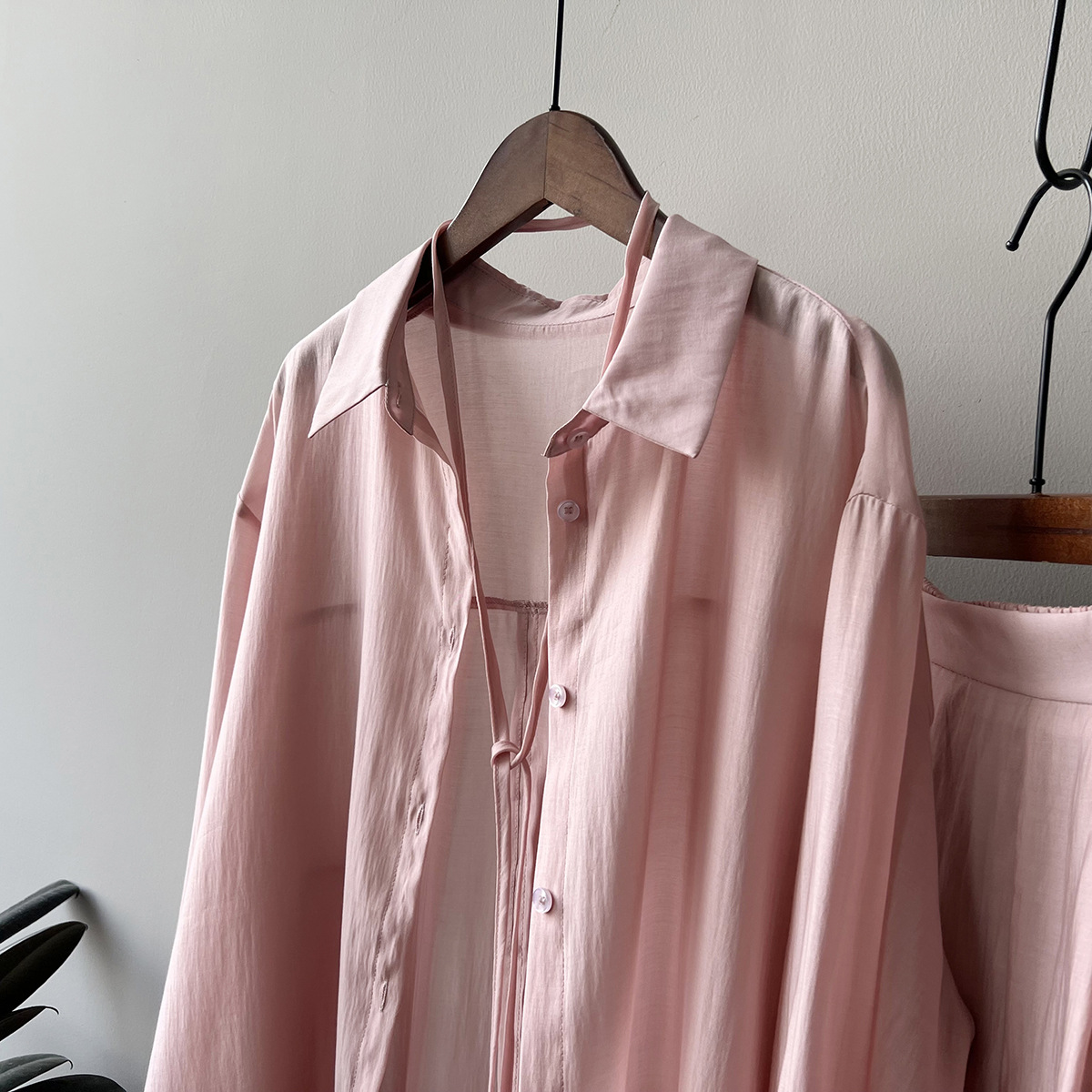 Draping Breathable Sun Protection Shirt Suit Women Summer Loose Thin Shirt Wide Leg Shorts Women